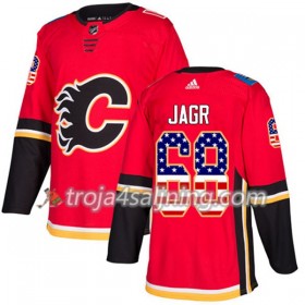Calgary Flames tröja Jaromir Jagr 68 Röd USA Flag Fashion 2017-2018 Adidas Authentic - NHL Tröjor Herr